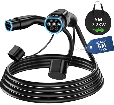 Spark Drive EV Charging Cable Type 2 to Type 2-32A | 7.2kW | Single Phase | 5/7/10m | Facilitates Fast Charging(5 Meter)