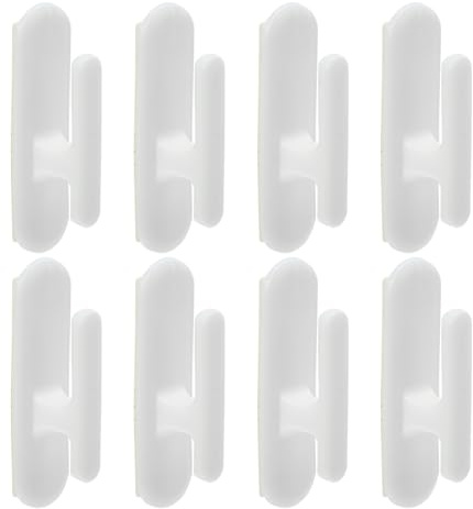 PACKOVE 8pcs White Plastic Window Cleat Hooks for Curtains and Coats, Classic Style Cord Holders to Keep Blind Ropes Neat and Safe, for Wall Hanging in Home Or Restaurant