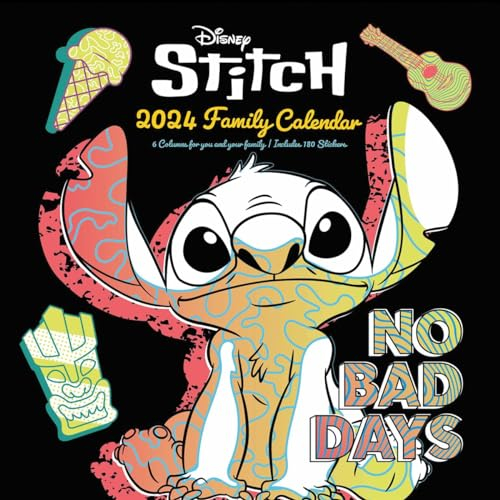 Lilo & Stitch Familienplaner 2024 - Ein Monat je Seite 30cm x 30cm Offizielles Lizenzprodukt