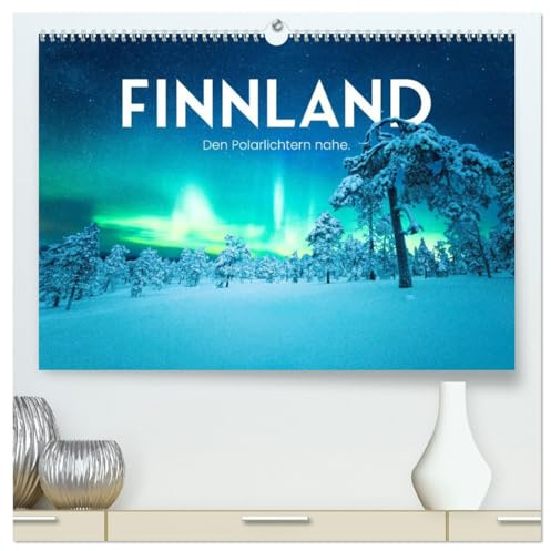 Finnland - Den Polarlichtern nahe. (hochwertiger Premium Wandkalender 2026 DIN A2 quer), Kunstdruck in Hochglanz: 12 atemberaubende Aufnahmen aus FInnland. (CALVENDO Orte)