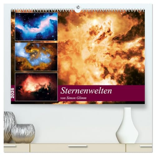 Sternenwelten (hochwertiger Premium Wandkalender 2026 DIN A2 quer), Kunstdruck in Hochglanz: Es handelt sich um digital erstellte Ansichten von Sternenwelten (CALVENDO Wissen)