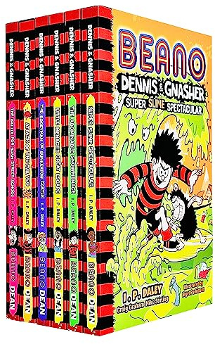Beano Dennis & Gnasher Series Collection 6 Books Set By I.P Daley (Battle for Bash Street School, The Abominable Snowmenace, Attack of the Evil Veg,Super Slime Spectacular & More!)