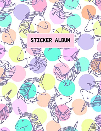 Sticker Album: Unicorn Themed Blank Sticker Book for Kids 100 Pages