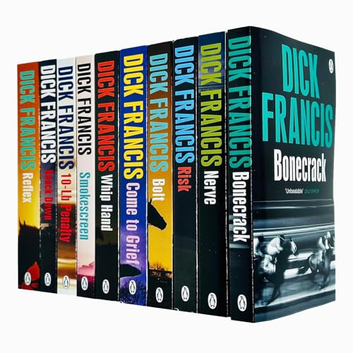 Dick Francis Thriller Collection 10 Books Set (Nerve, Bonecrack, Knock Down, Come To Grief, Whip Hand, Smokescreen, Risk, Bolt, 10-Lb Penalty & Reflex)