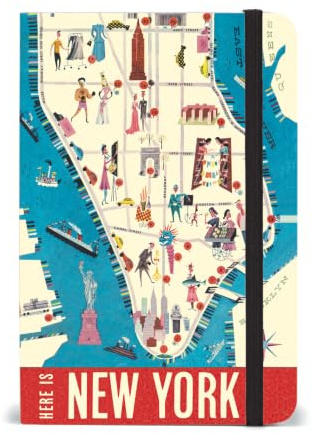 Cavallini City Map Notizbuch, Motiv: New York, Stadtkarte, 10,2 x 15,2 cm