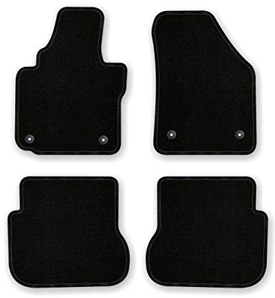 Bär-AfC Auto Fußmatten Basic passend für VW Caddy Life 2015-2020, Autoteppiche Nadelvlies Schwarz, Rand Kettelung Schwarz, Set 4-teilig, VW09994