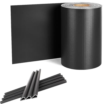 Froadp PVC Brise Vue Clôture de Jardin Paravent Coupe-Vent Barrière Film de Protection des Bandes d'écran en PVC avec 20pcs Clips de Montage pour Jardin Balcon(70m x 19cm, Motif de Pierre)