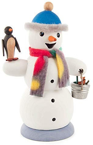 Rudolphs Schatzkiste Räuchermann Schneemann mit Pinguin H=14cm NEU Räucherfigur Rauchfigur Räuchermännel Rauchmann