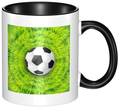 JCAKES Football On Grass Mug Christmas Mugs Mugs for Women Coffee Cup Personalised Mugs Mugs for Men Travel Mugs Party Cups China Mugs Mug with Handle