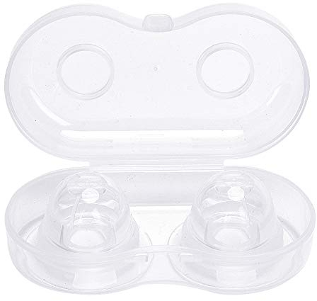2 Stück Nippel Korrektor, Silikon Nippel Sauger Abzieher Silikagel Nippel Therapie Produkte für flache umgekehrte Nippel mit klarem Fall
