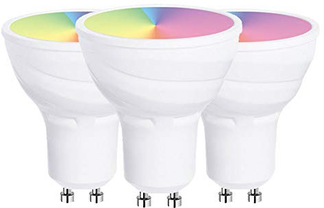 5W GU10 Wifi Smart Light LED Bulb, RGB White Warm White Color Changing Mood Light, 5W Equal to 50W Spot Bulbs Dimmable Works with Google Home and Alexa (3 Pack)