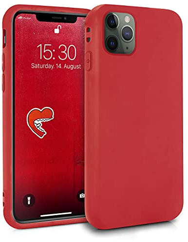 MyGadget TPU Case for iPhone 11 Pro Max - [ Camera Protection & Anti Fingerprint ] - Silicone Cover with Soft Touch & Anti Scratch Shell - Matte Red