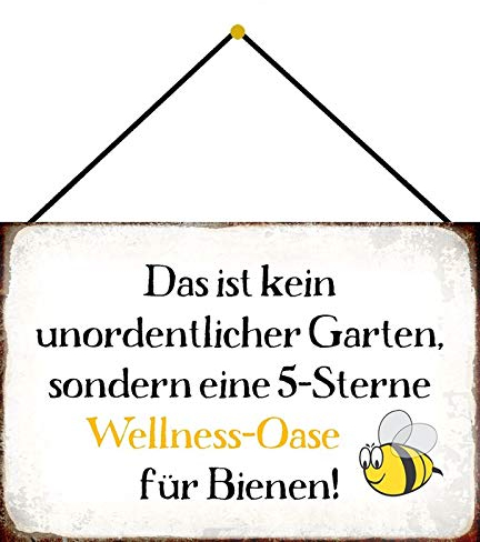 generisch Blechschild 20x30cm gewölbt mit Kordel Das ist kein unordentlicher Garten Spruch Deko Geschenk Schild