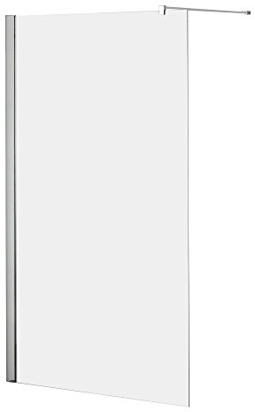 MILANO Chrome Reversible Shower Enclosure Screen 760mm | Toughened Glass Panel. Aluminium Profile. Contemporary Style. Frameless Design. Reversible Design.
