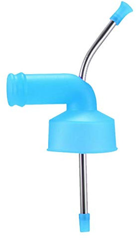 Rongweiwang Drinking Snorkel Beverage Can Straw Stainless Steel Snorkel Bar Drinking Funnel for Bar Party Entertainment, Blue