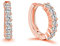Funkelnde Creolen Ohrringe aus 925 Sterling Silber mit Steinen für Damen I Kreolen Geriffelt klein mit Zirkonia Steine I Schmuck in hochwertiger Juweliersqualität (Rosegold)