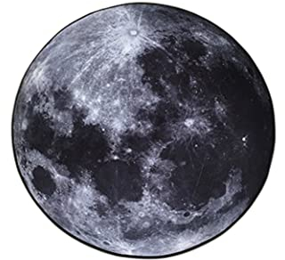 KRIPINC Vintage Planet Mond 3D Teppich, Teppich Rund 80 Kurzflor für Wohnzimmer, Schlafzimmer, Kinderzimmer (80x80cm, Stil A)