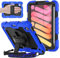 SEYMAC Coque iPad Mini 6 2021 8,3 Pouces, Chargement sans Fil du l'iPad Pen de 2e génération, Coque de Protection avec Protecteur D'écran Porte-Crayon, Rotative Béquille/Dragonne, Bandoulière, Bleu