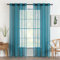 MIULEE Voile mit Ösen Vorhang Gardine Sheer Transparente aus Voile Polyester Ösenschal Transparent Wohnzimmer Luftig Dekoschal für Schlafzimmer 2er Set 140 X 225 cm (B x H), Grommet Top Blau