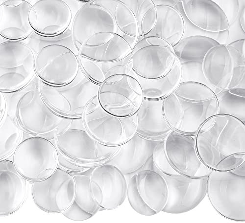 BEEFLYING 150Pcs Transparent Glass Cabochons Flat Back Half Round Colorful Dome Tile for DIY Earring Necklace Ring Jewelry Making