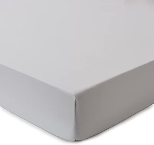 URBANARA Spannbettlaken MATA - Hellgrau - 90x200x26 cm, 100% Baumwolle mit Soft-Peach-Finish – Bettlaken, Baumwoll-Laken, Betttuch, Haustuch