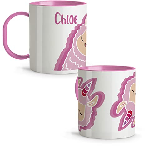 LolaPix Taza Unicornio. Taza Personalizada. Tazas Infantiles plástico. Regalo Personalizado. Tazas Originales para Regalar. Colores a elegir. Alpaca Amiga