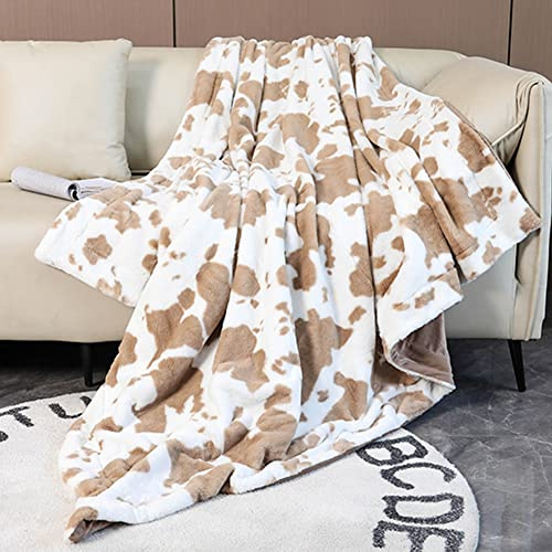 Leoparden Decke Kuscheldecke mit Leopardenmuster Weiche Flauschig Zebramuster Kuscheldecke Gemütliche Plüsch-Bettdecke Fleecedecke Mikrofaser Sofadecke Couchdecke Kuhmuster Wohndecke Stil B 130x160cm