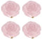mookaitedecor Set of 4 Natural Rose Quartz Pink Crystal Drawer Pulls and Knobs with Screws, Decorative Floral Rose Flower Stone Knob Handles for Cabinet Cupboard Kitchen Door Dresser