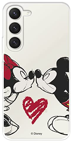 Schutzhülle für Samsung Galaxy S23, offizielle Disney Mickey und Minnie Kuss, zum Schutz Ihres Handys. Schutzhülle für Samsung Galaxy S23, flexibles Silikon, offiziell lizenziert von Disney-Klassikern