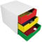 TimeTEX Schubladen-Box A4 ColorFIT mit drei Schüben - farbig - aus Pappe - 92897