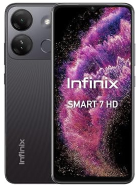 Infinix Smart 7 HD, 2+64GB, tinta negra, teléfono inteligente desbloqueado sin SIM, pantalla de 6.6 pulgadas, batería grande de 5000 mAh, procesador Octa-Core 4G, desbloqueo de huellas dactilares y