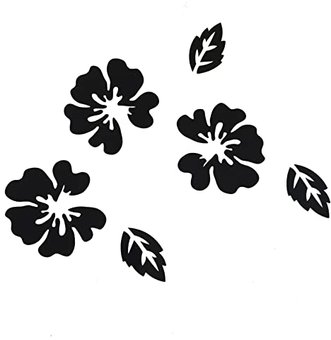 3D Blumen Wandtattoo Wandsticker Wanddeko Modern Wohnzimmer Schlafzimmer Flur Badezimmer Spiegel Wand Aufkleber (Schwarz)