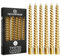 DECO EXPRESS Stabkerzen Set 3er oder 6er, Gedrehte Spiralkerzen, Bunte Kerzen, Brenndauer 6 Stunden Unparfümiert (Gold, 6er-Pack)