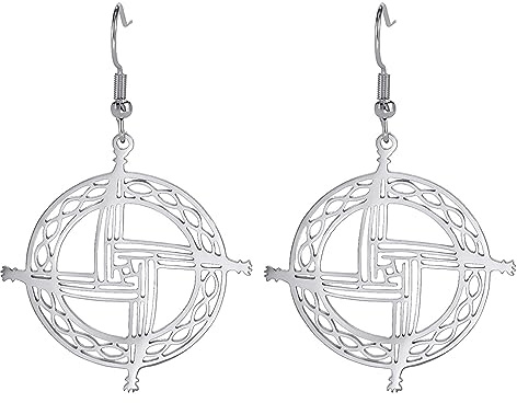 Keltische Saint Brigid Kreuz Ohrringe Edelstahl Traditionelle keltische St. Brigid Kreuz Anhänger Ohrring irischen Talisman-Schmuck (Silber)