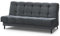 Mars Meble Schlafsofa Nancy Sofa mit Schlaffunktion Bettkasten Polstersofa aus Velour 195 cm Dreisitzer mit Holzbeine, Stoff: Paros 06 - anthrazit