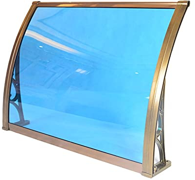 Türfenster-Markisenüberdachung, Dachüberdachungen, Terrassenüberdachung, Regenschutz, Polycarbonatplatte, Halterung aus Aluminiumlegierung, vorne und hinten, Veranda-Markise, perfekte Dekoration (Farb