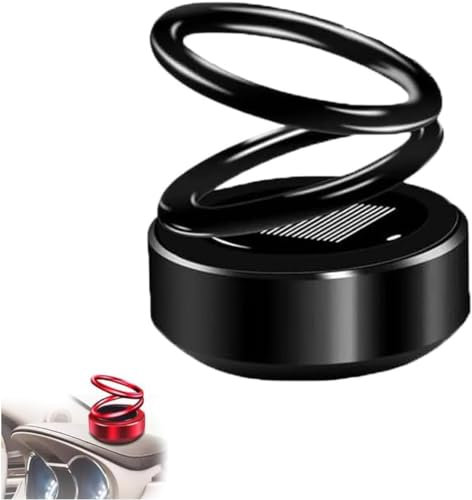 AEXZR Mini chauffage cinétique portable, chauffage solaire à double anneau, chauffage électrique, mini chauffage cinétique portable, rotation à 360 degrés, chauffage cinétique automatique (noir)