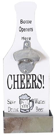 ABOOFAN Abridor de Botellas de Cerveza Abridor de Botellas Decorativo de Estilo Vintage para Montar en La Pared para Decoración del Hogar