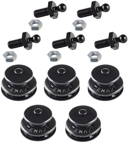 Tenax Boutons noirs 5 parties supérieures + 5 vis filetées M5 x 10 mm