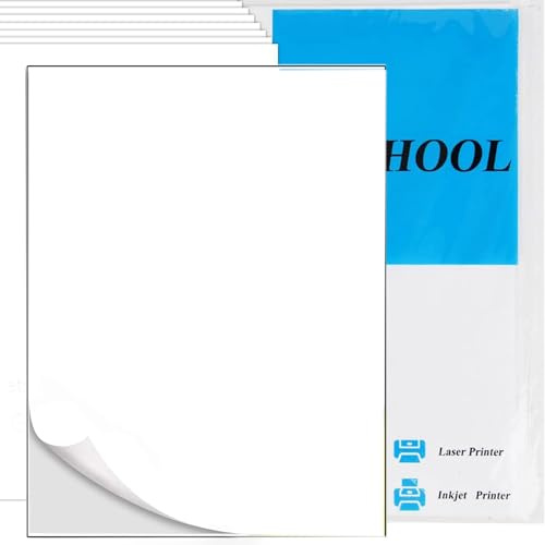 YOUHOOL A4 Vollblatt Aufkleber Aufkleber Adressetiketten Weiß Matte Etikettenpapier 210mm X 297mm Verschiffenetiketten für Laser Inkjet Drucker