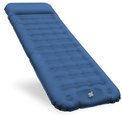 Isomatte Luftmatratze Selbstaufblasend, Bequem 12CM Verdicktes Aufblasbare Matratze mit Fußpumpe und Kopfkissen, Wasserdicht Camping Matratze Outdoor, Ultraleicht Schlafmatte für Zelt und Strand