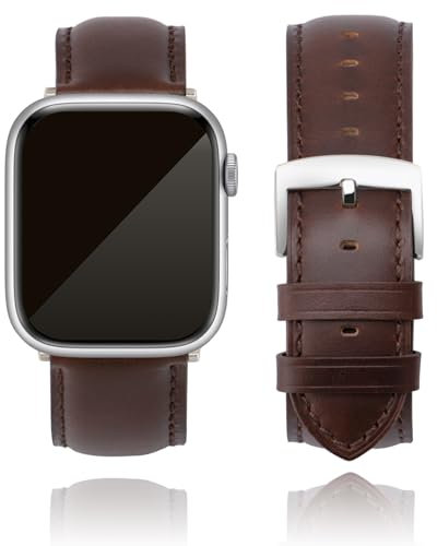 CORROPELLE Leather Watch Straps Compatible with Apple Watch 42mm 41mm 40mm 38mm for Men Women, Top Grain Genuine Leather Straps Replacement Band for iWatch Series 10 9 8 7 6 5 4 3 2 1 SE2 SE
