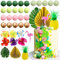 JeVenis 35PCS Tropische Kuchendekorationen Hawaii Geburtstagskuchen Deko Ananas Kuchen Deko Moana Tortendeko Hibiskus Blumen Tortendekorationen Geburtstag Kuchen Deko