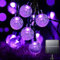Lezonic 50LED Solar Fairy Lights Outdoor, Solar Powered Garden Lights,7M/23FT Solar String Lights Waterproof,8 Lighting Modes Solar Lights for Outside Patio Yard Lawn Festival (Purple)