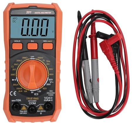 Digitalmultimeter, VC201 Spannungs-Stromprüfer Widerstands-Elektromultimeter mit Messung von 1,5 V, 9 V Batterie