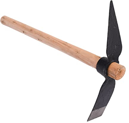 Mumusuki 9.9in Heavy Duty Pick Axe, High Carbon Steel Double Sided Garden Hoe Pick Garden Pick Mattock With Anti Slip Grip For Digging Weeding Seeding Turning Soil Mining