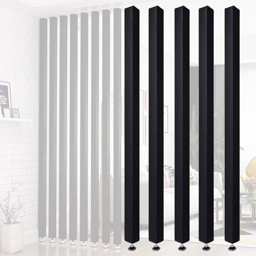 Raumteiler Trennwand, Paravent Raumtrenner Schwarz Raumteiler Vom Boden Bis Zur Decke Post, Heimbüro Privatsphäre Trennwand Säule 10 8 6 5 4 2 1 Pack, 240 220 200 180 160 140 120 100 90 80 70 CM(5 Pac