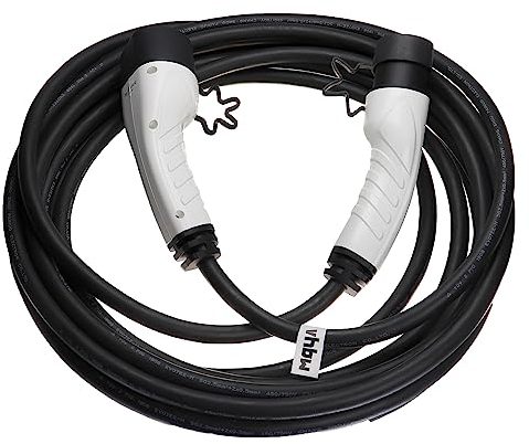 vhbw Ladekabel Typ 2 zu Typ 2 kompatibel mit Renault Zoe E-Tech, Zoe Elektroauto, 3-phasig, 16 A, 11 kW, 10 m