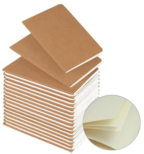 YBCPACK Kraft Notizbuch A6 Blanko, 30 Notizbücher Set, Klein Notizheft mit 60 Seiten (30 Blätter), Notizblock für Büro, Schule & Reisen (10x14cm)