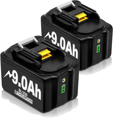 Hohe Kapazität 2X 9.0Ah/9000mAh Ersatzakku für BL1860B 18V Akku BL1860B BL1850B BL1830 BL1830B BL1860 BL1840B BL1840 BL1835 BL1845 BL1850 194205-3 LXT-400 mit LED-Anzeige